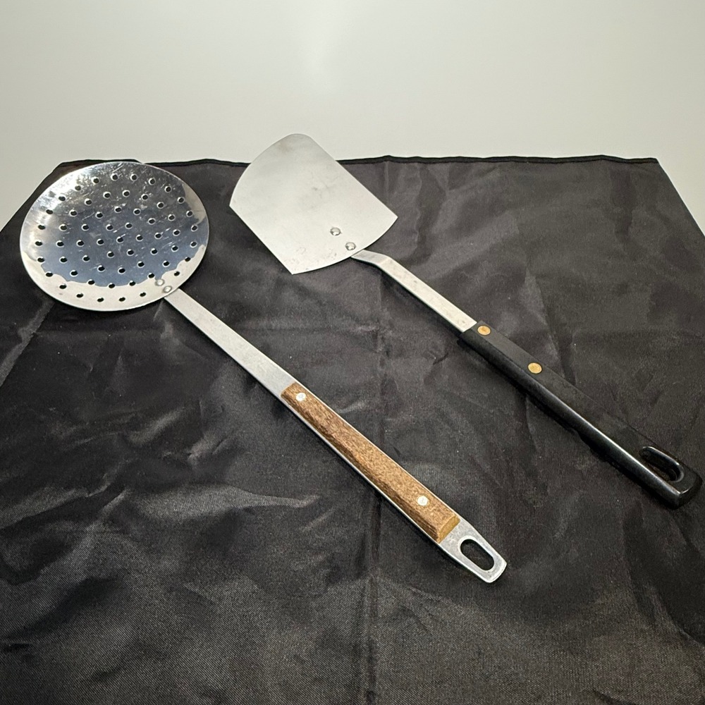 Vintage Royal Brand Sharp Cutter Stainless Spatula and Unbranded Skimmer Set